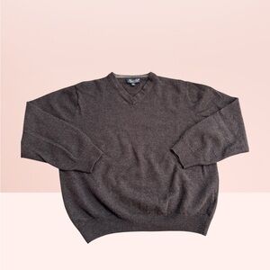 Garnet Scott 100% Merino Wool V-Neck Sweater Brown Fits Women’s M
